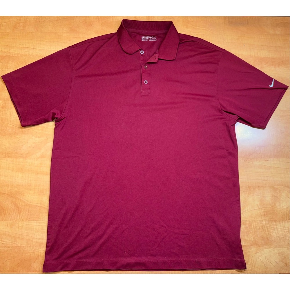 Nike Golf Dri-FIT Polo Shirt Mens XXL Burgundy Maroon Short Sleeve